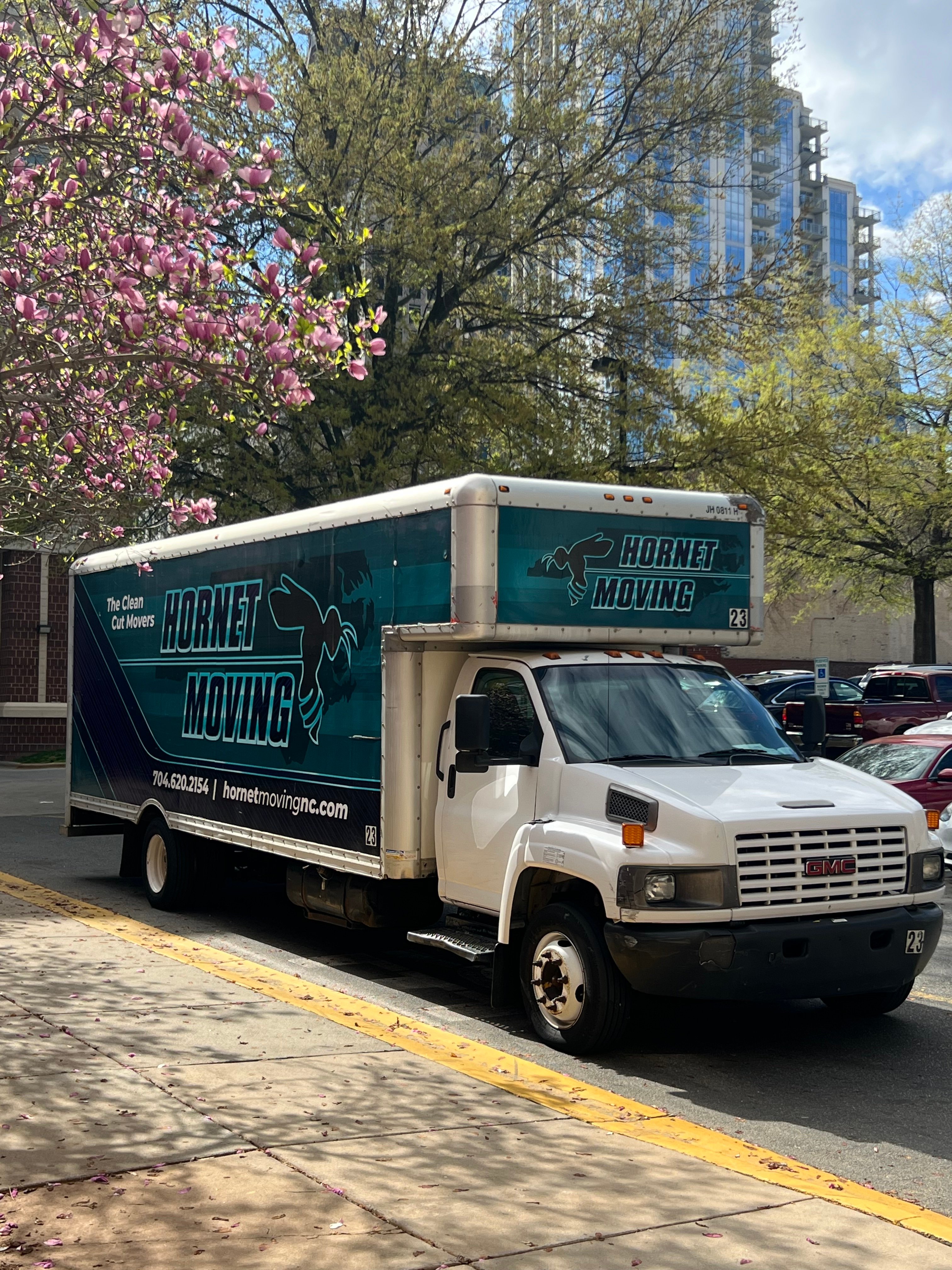 Hornet Moving truck in Uptown Charlotte